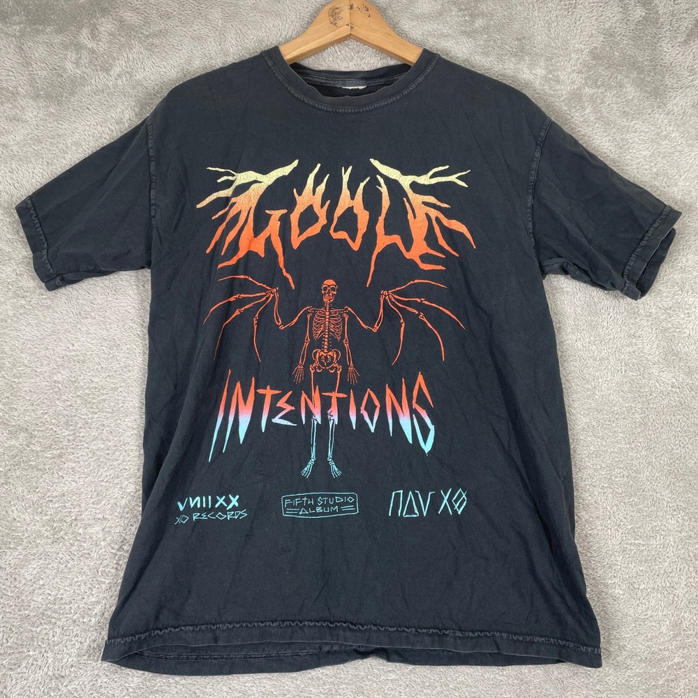 NAV Good Intentions Shirt Mens Medium Black XO Records Graphic Tee Short Sleeve